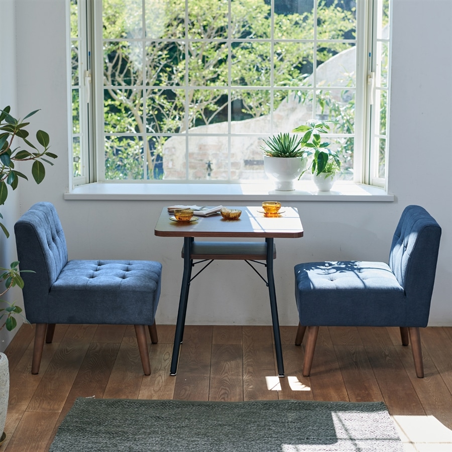 Mash ミルド ダイニングテーブル 65 3点セット ブラウン 2人掛け